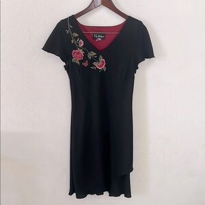 Vintage Style SL Fashions Black Dress Shoulder Pads Floral Design Elegant 12P